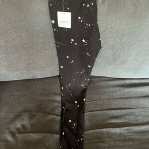 Forever 21 Black Leggings with Star Pattern